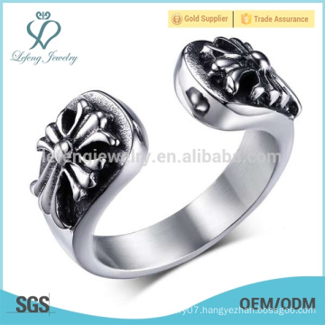 Fashion skull stainless steel interchangeable ring,middle finger ring